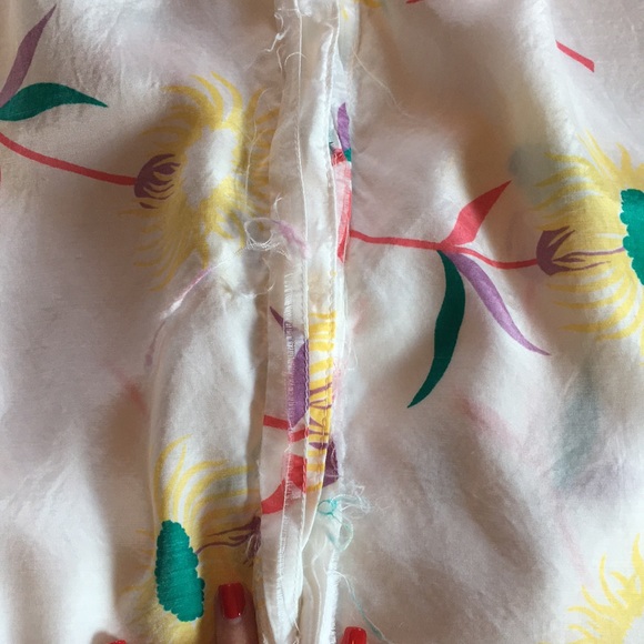 Vintage 70s-80s white floral summer day dress Hawaiian tropical flowers retro - Picture 14 of 14